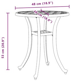 Mesa de jardim Ø48x53 cm alumínio fundido branco