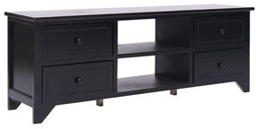 vidaXL Móvel de TV 108x30x40 cm madeira paulownia maciça preto