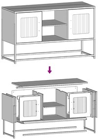Móvel de TV 100,5x39x60,5 cm aço antracite