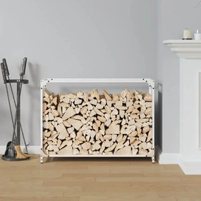 Suporte para lenha 90x28x65 cm aço laminado a frio branco
