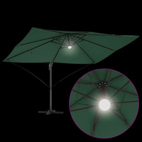 Guarda-sol Verde de Braço Articulado Verde Poliéster, Metal Grande