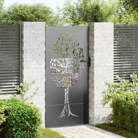 Portão de Jardim Preto 100 x 175 cm Aço com Revestimento em Pó