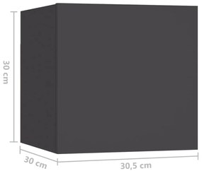 Mesa de cabeceira 30,5x30x30 cm contraplacado cinzento