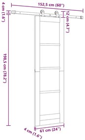 Porta Deslizante vidaXL com Conjunto de Ferragens "ORKDAL" Branca 61x1