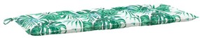 Almofadões banco jardim 2 pcs 120x50x7 cm oxford padrão folhas