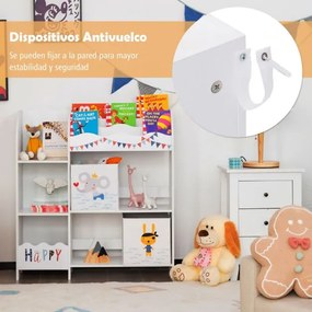 Armário Infantil "Luno" – Organizador com 3 Níveis, 5 Compartimentos e