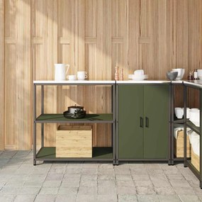 vidaXL Conjunto de Armazenamento de Cozinha 2 pcs Verde Oliva