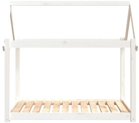Cama para cães 111x80x100 cm madeira de pinho maciça branco
