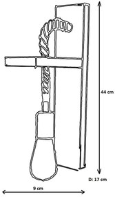 Candeeiro de Parede Ahsap – Nogueira – 17 x 9 x 40 cm