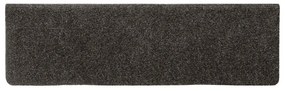 Tapetes de escada 15 pcs 65x21x4 cm tecido agulhado antracite