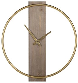 Relógio de parede castanho claro e dourado ø 47 cm CASITAS Beliani