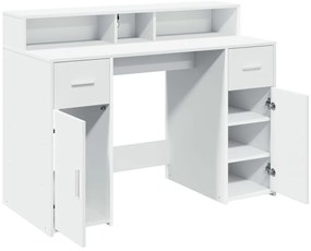 Secretária c/ luzes LED 120x55x91cm derivados de madeira branco