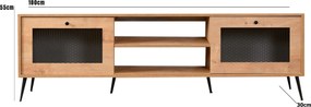 Móvel TV Mavran – Carvalho Preto – 180 cm x 55 cm x 30 cm