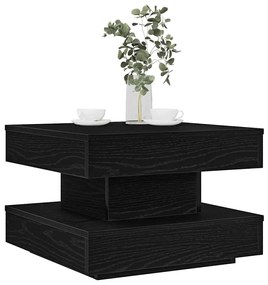 Mesa de centro rotativa a 360 graus 50x50x34,5 cm preto