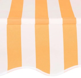 Toldo retrátil manual 250 cm riscas laranjas e brancas