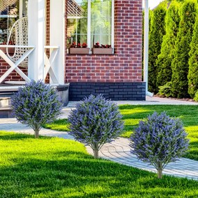 Conjunto de 2 árvores artificiais de lavanda realistas com estacas de 60 cm para interior (VASOS NÃO INCLUIDOS), exterior, alpendre, jardim e pátio
