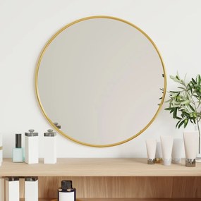 vidaXL Espelho de parede Ø40 cm redondo dourado