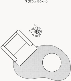 Tapete em lã artesanal com forma orgânica Kadey