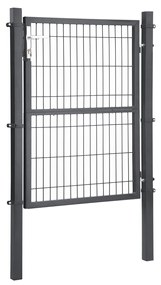 Portão de jardim em aço galvanizado 106 x 6 x 170 cm cinzento