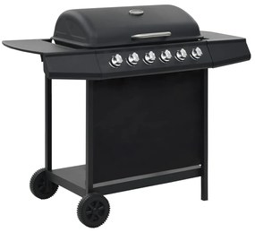 Grelhador/BBQ a gás com 6 zonas de cozinhar aço preto