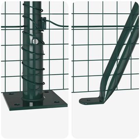 Cerca de Arame Soldado com 13 Postes Flangados Verde 0.6x25 m Aço