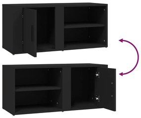 Móveis TV 2pcs 80x31,5x36 cm derivados de madeira preto