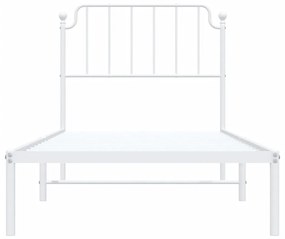 Estrutura de cama com cabeceira 90x200 cm metal branco