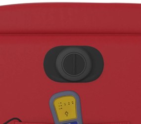 Poltrona massagens reclinável elétrica couro artif. vermelho