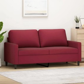 vidaXL Sofá de 2 lugares veludo 140 cm vermelho tinto