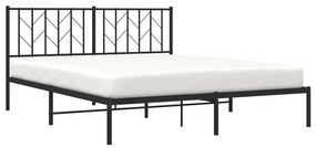 Estrutura de cama com cabeceira 160x200 cm metal preto