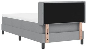 Cama Box com Colchão - Cinza Claro, 90 x 190 cm, Tecido