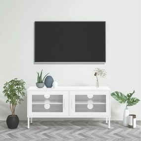 Móvel de TV aço 105x35x50 cm branco