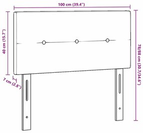 Cabeceira vidaXL Botão Matelassado Cinza Escuro 100 cm Veludo