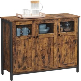 Aparador 100 x 35 x 75 cm castanho vintage-preto