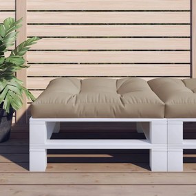 vidaXL Almofadão sofá de paletes 80x80x12 cm tecido cinza-acastanhado