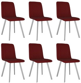 vidaXL Cadeiras de jantar 6 pcs veludo vermelho