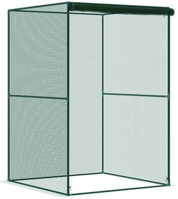 Estufa para Cultivo Estufa para Plantas com Porta Enrolável e Estrutura de Aço para Jardim Varanda Pátio 120x120x180 cm Verde