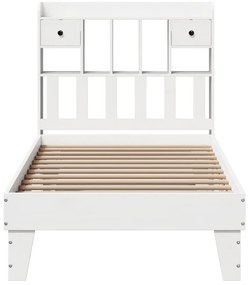 Cama sem colchão 100x200 cm madeira de pinho maciça branco