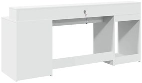 Secretária c/ luzes LED 160x55x91cm derivados de madeira branco