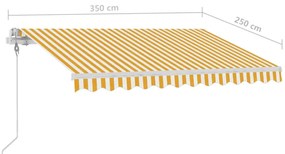 Toldo automático independente 350x250 cm amarelo e branco