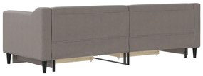 Sofá-cama c/ gavetão/gavetas 80x200 cm tecido cinza-acastanhado