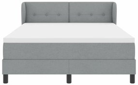 Cama Box Spring com Colchão VidaXL Cinza Claro 160x200 cm Tecido