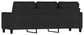 Sofá de 3 lugares tecido 180 cm preto