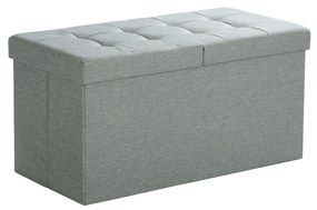 Banco c/ arrumação 80 L, tampa com dobradiça lateral, 76 x 38 x 38 cm, cor cinzento