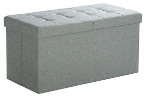 Banco de armazenamento com tampa articulada | SONGMICS | 76 x 38 x 38 cm | cinzento | LSF41G.
