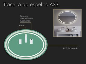 Espelho oval com iluminação LED A33