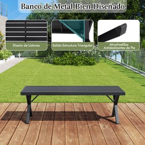 Conjunto de Mesa e Banco de exterior, Tampo de WPC Antiderrapante, Castanho+Preto