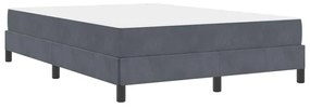 Cama box spring com colchão Cinza Escuro 160 x 200 cm Veludo