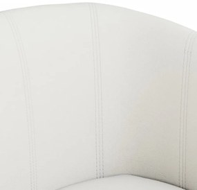 Poltrona com apoio de pés couro artificial branco