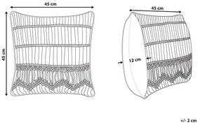 Almofada decorativa em macramé de algodão laranja 45 x 45 cm AKKOY Beliani